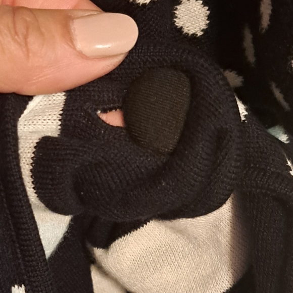 ✨ Black & White Reversible Shawl / Kimono – Polka Dot & Stripe ✨ OS - Picture 4 of 7